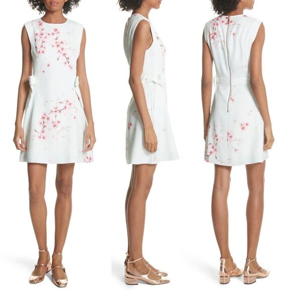 TED BAKER Seella Blossom Bow Dress Size 2 - Picture 1 of 12
